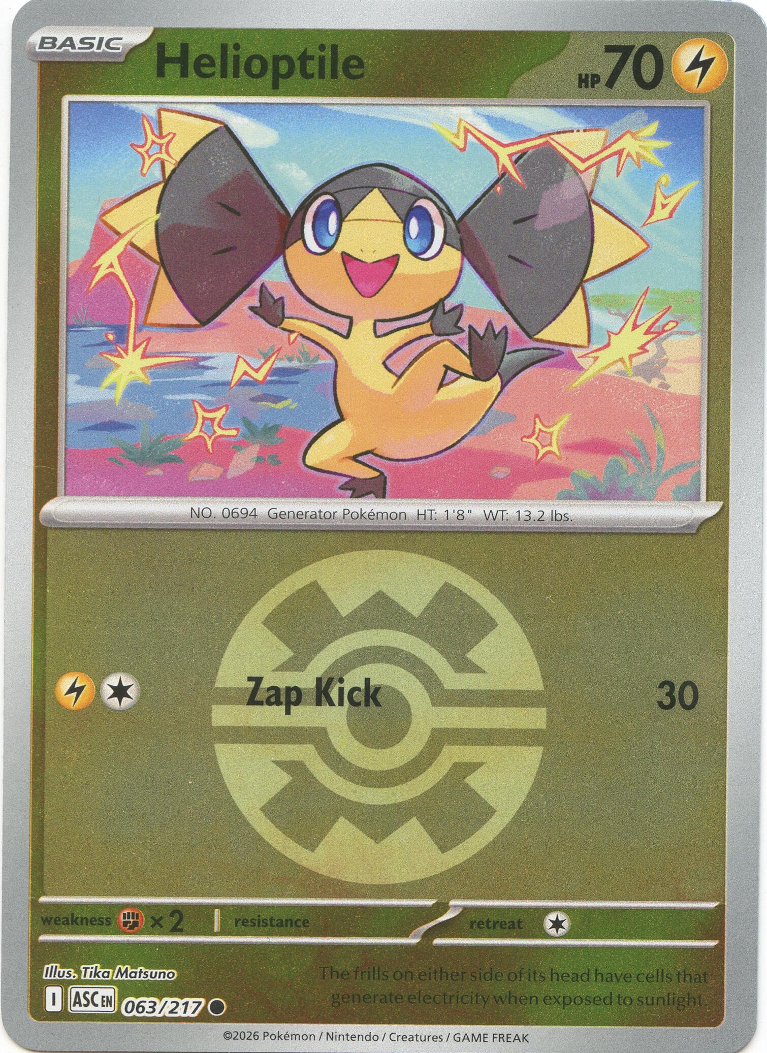 Helioptile (063/217) (Quick Ball) [Mega Evolution: Ascended Heroes] | Good Games Morley