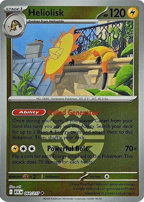 Heliolisk (064/217) (Quick Ball) [Mega Evolution: Ascended Heroes] | Good Games Morley