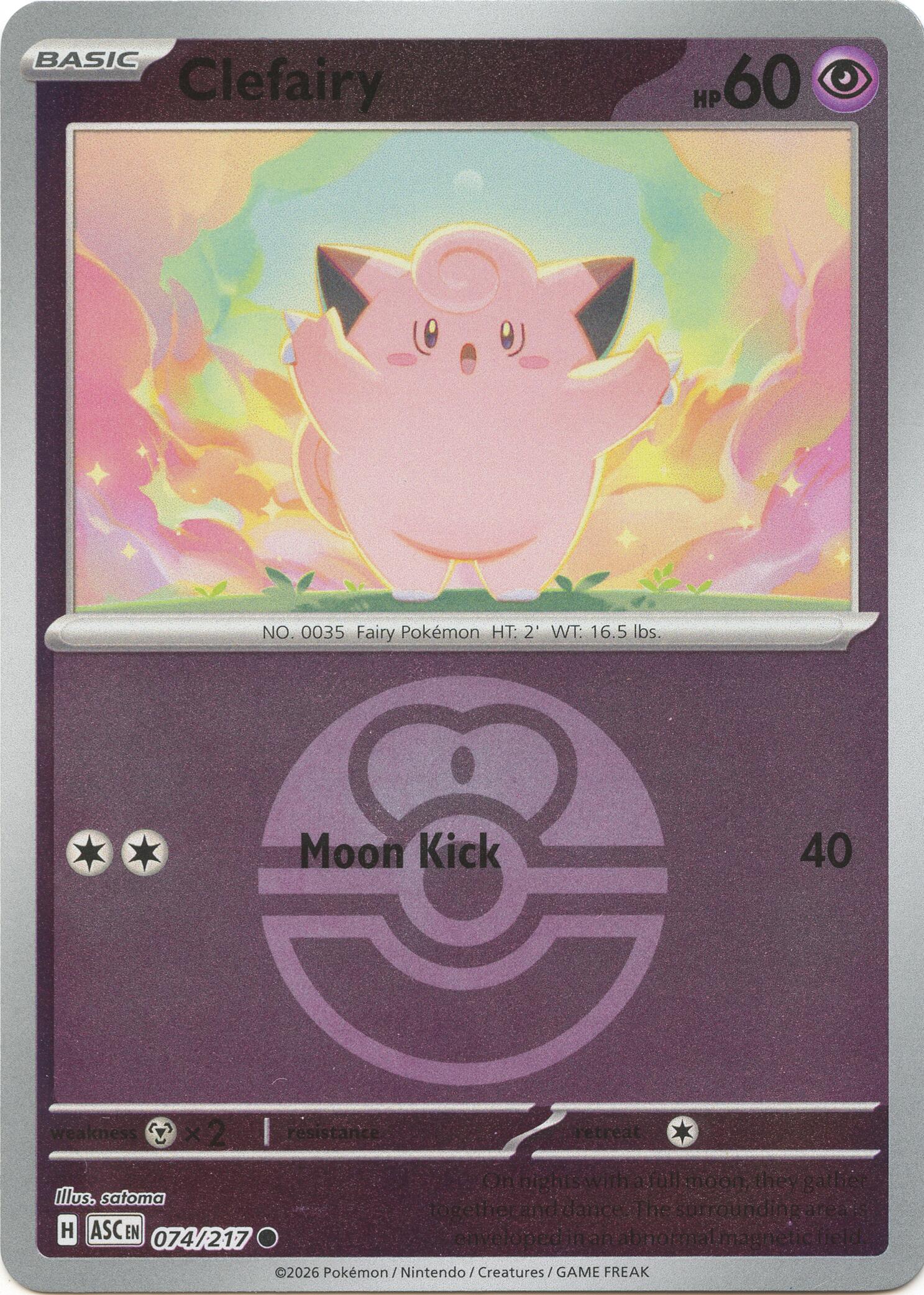 Clefairy (074/217) (Love Ball) [Mega Evolution: Ascended Heroes] | Good Games Morley