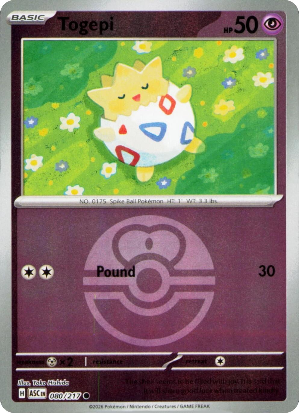 Togepi (080/217) (Love Ball) [Mega Evolution: Ascended Heroes] | Good Games Morley