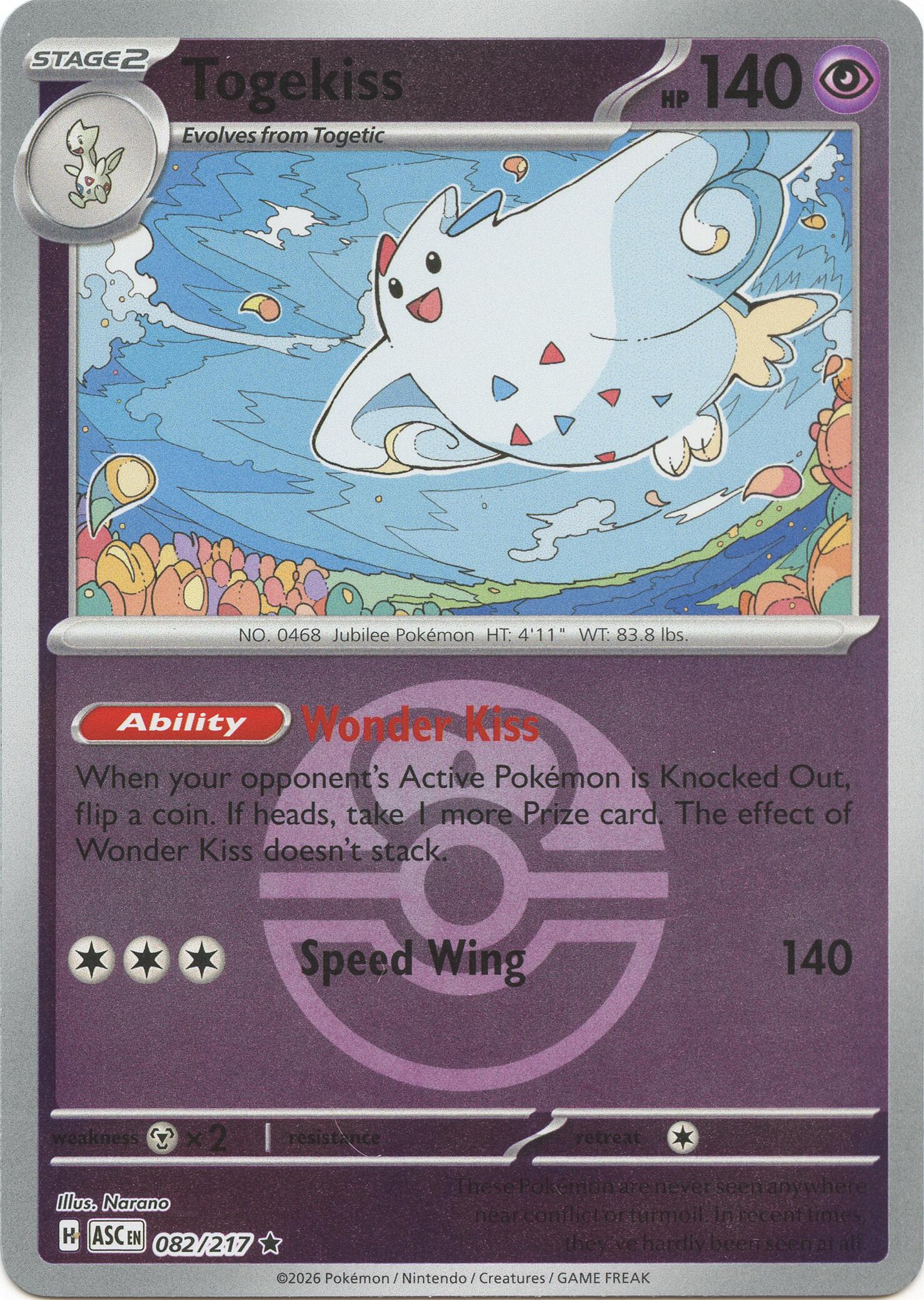 Togekiss (082/217) (Love Ball) [Mega Evolution: Ascended Heroes] | Good Games Morley