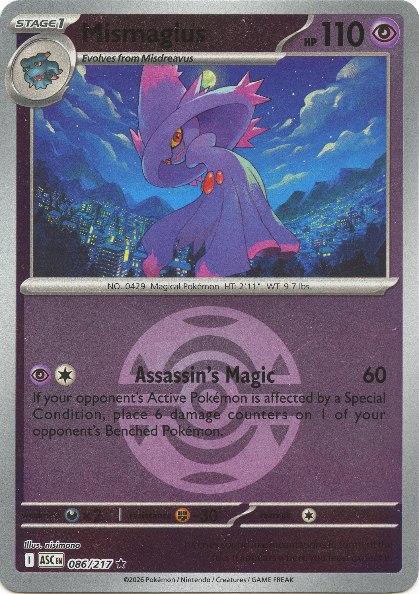 Mismagius (086/217) (Dusk Ball) [Mega Evolution: Ascended Heroes] | Good Games Morley