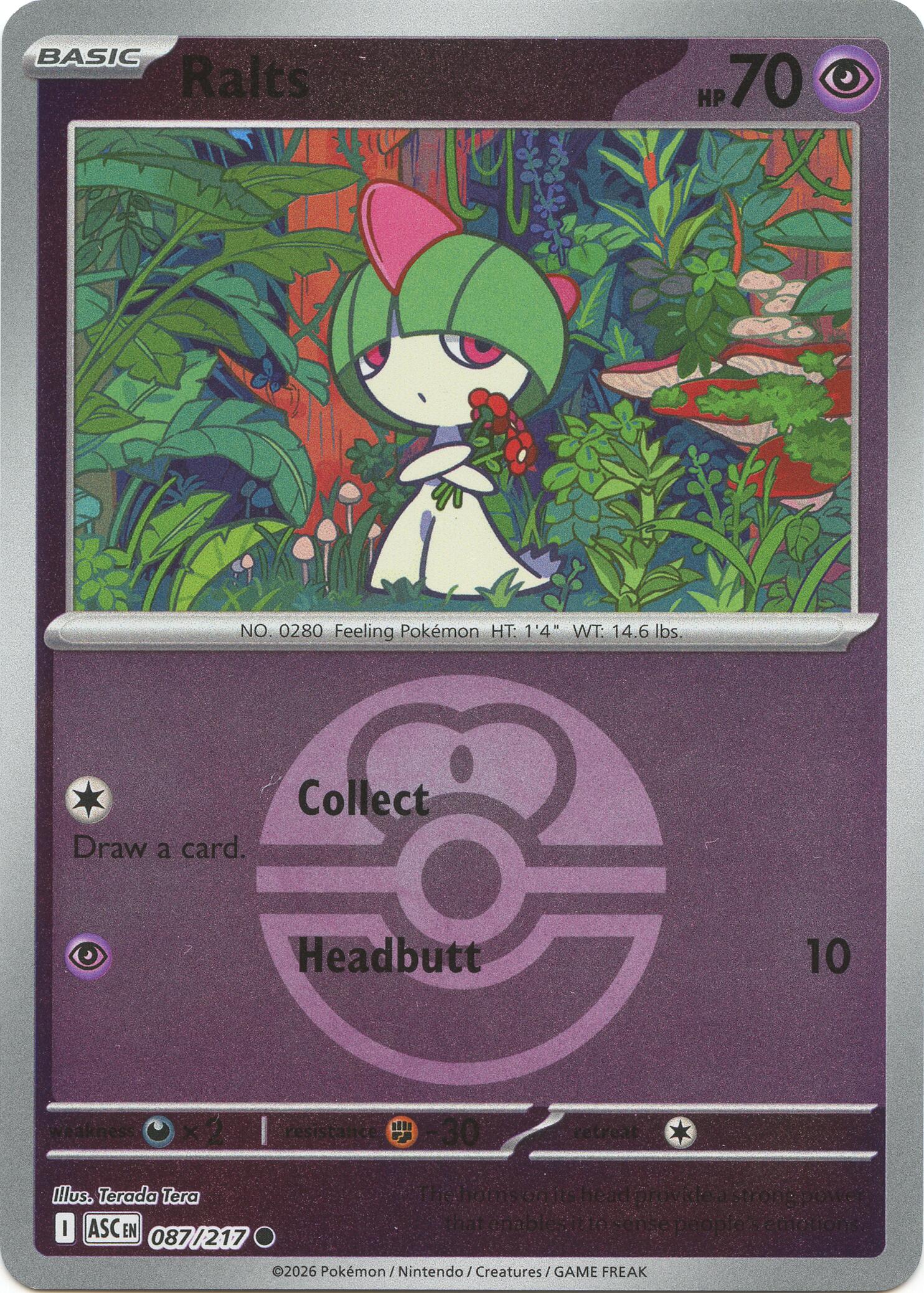 Ralts (087/217) (Love Ball) [Mega Evolution: Ascended Heroes] | Good Games Morley