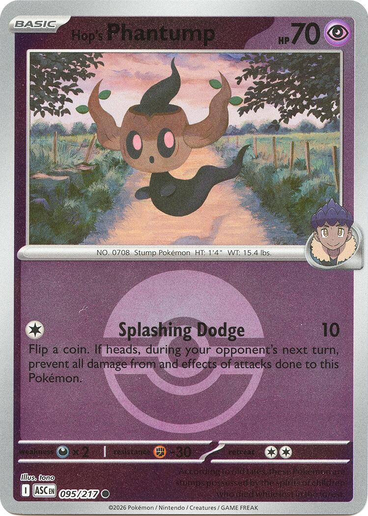 Hop's Phantump (095/217) (Poke Ball) [Mega Evolution: Ascended Heroes] | Good Games Morley