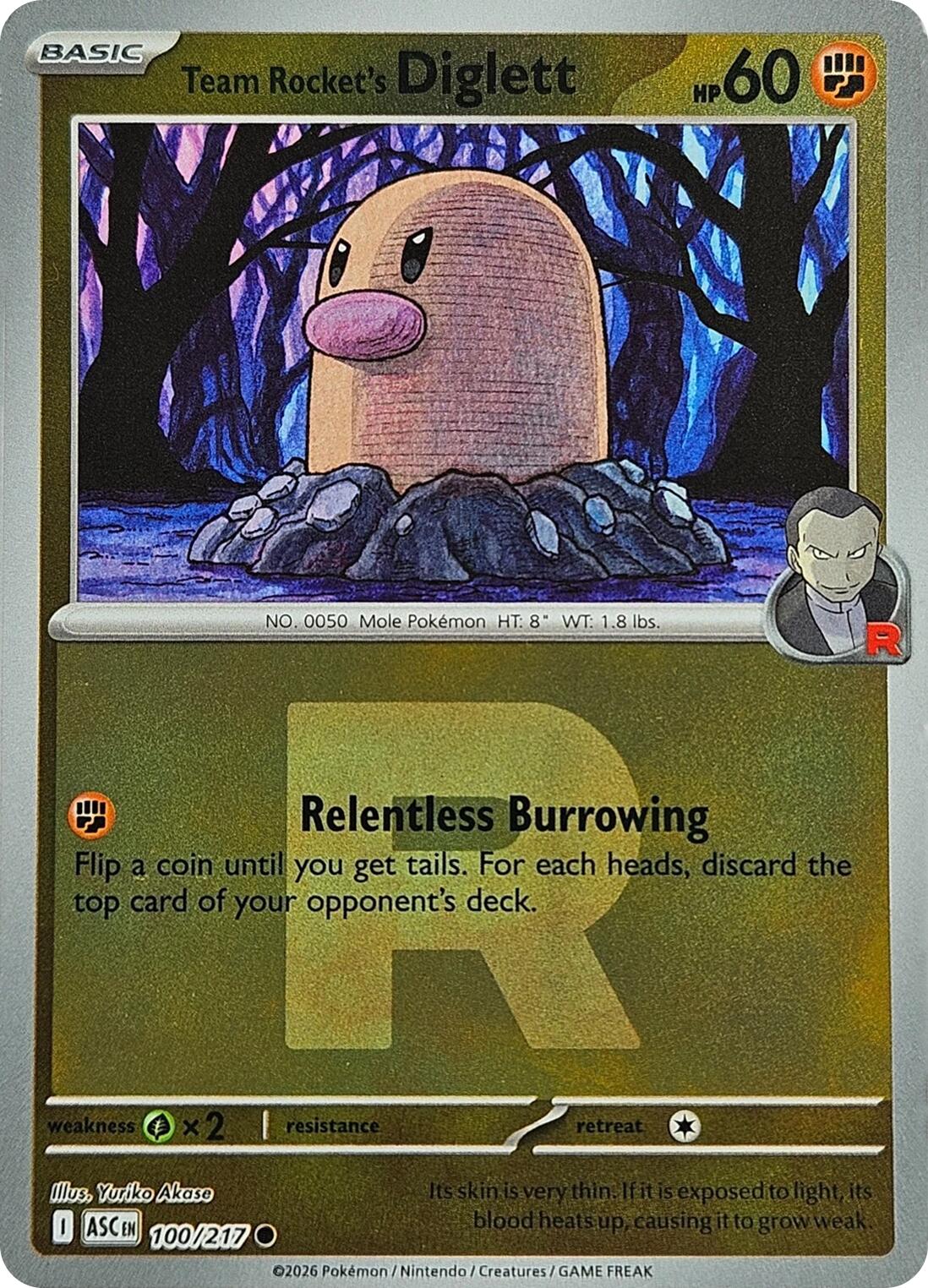 Team Rocket's Diglett (100/217) (Team Rocket) [Mega Evolution: Ascended Heroes] | Good Games Morley