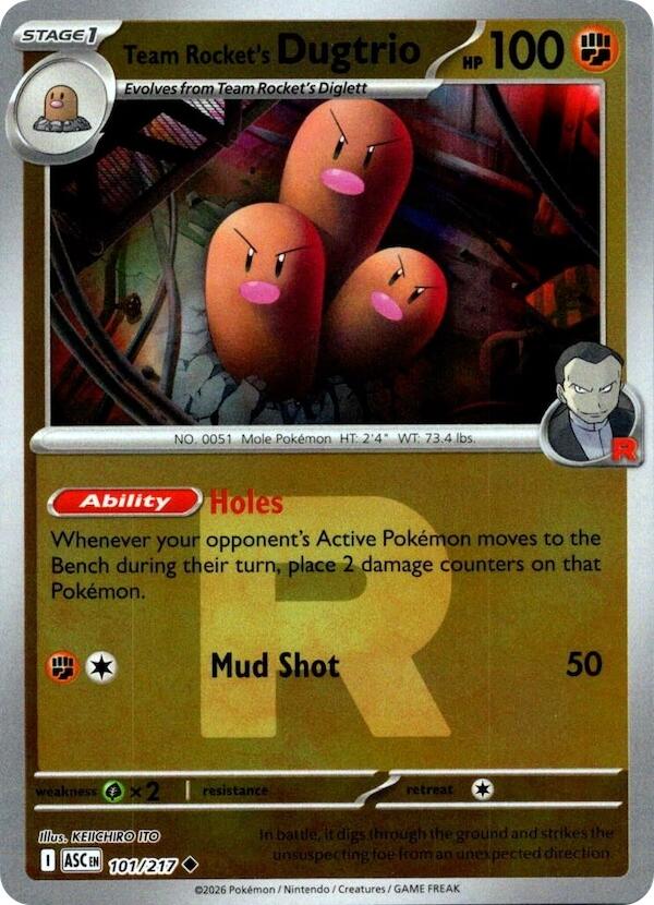 Team Rocket's Dugtrio (101/217) (Team Rocket) [Mega Evolution: Ascended Heroes] | Good Games Morley