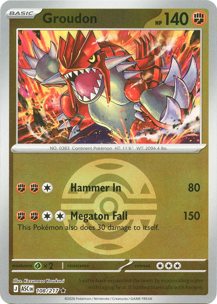 Groudon (108/217) (Dusk Ball) [Mega Evolution: Ascended Heroes] | Good Games Morley
