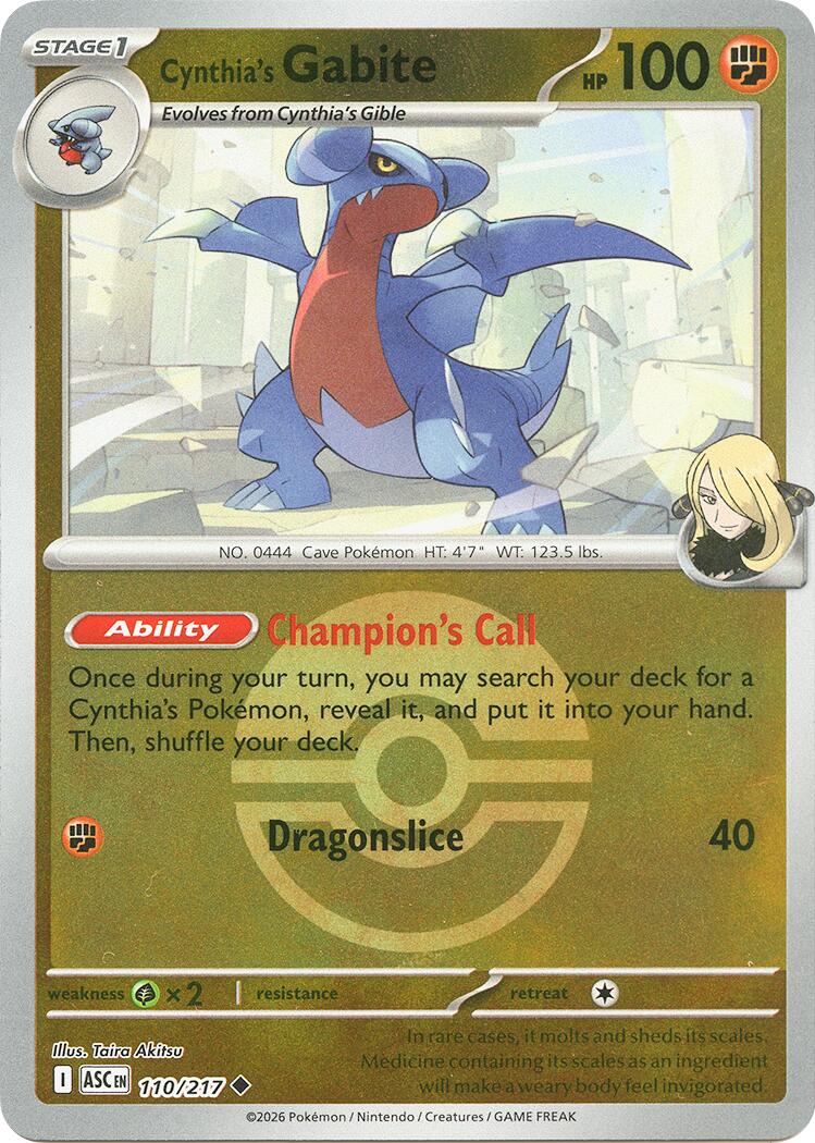 Cynthia's Gabite (110/217) (Poke Ball) [Mega Evolution: Ascended Heroes] | Good Games Morley