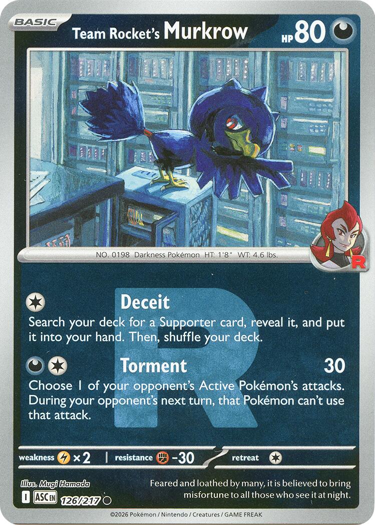 Team Rocket's Murkrow (126/217) (Team Rocket) [Mega Evolution: Ascended Heroes] | Good Games Morley