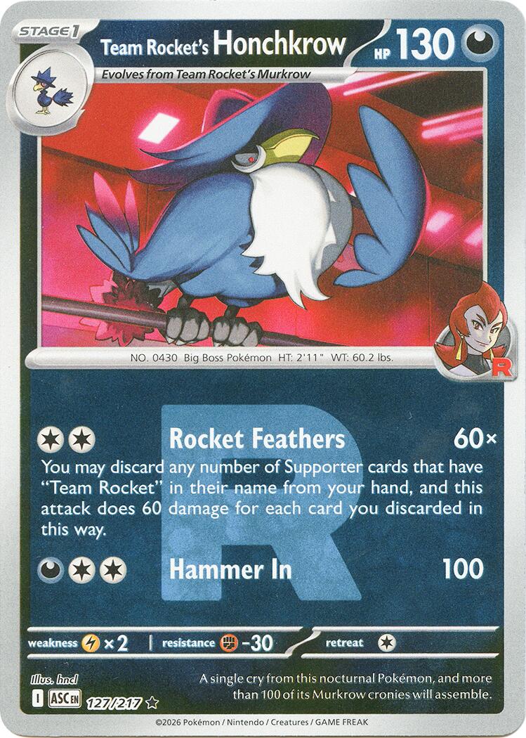 Team Rocket's Honchkrow (127/217) (Team Rocket) [Mega Evolution: Ascended Heroes] | Good Games Morley
