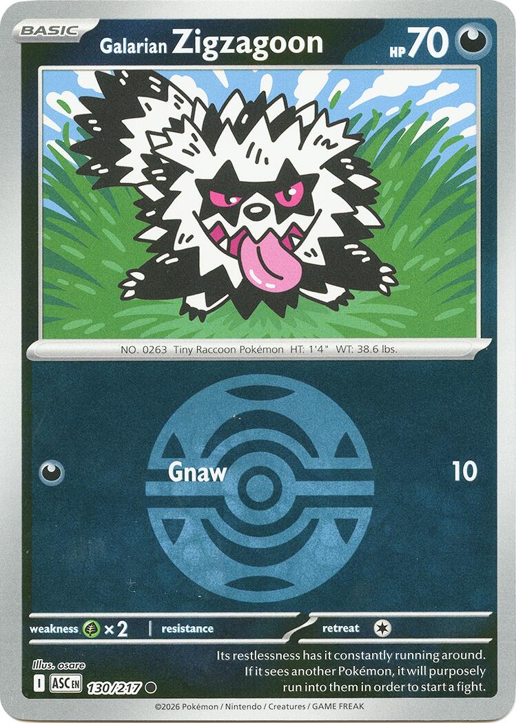 Galarian Zigzagoon (130/217) (Dusk Ball) [Mega Evolution: Ascended Heroes] | Good Games Morley