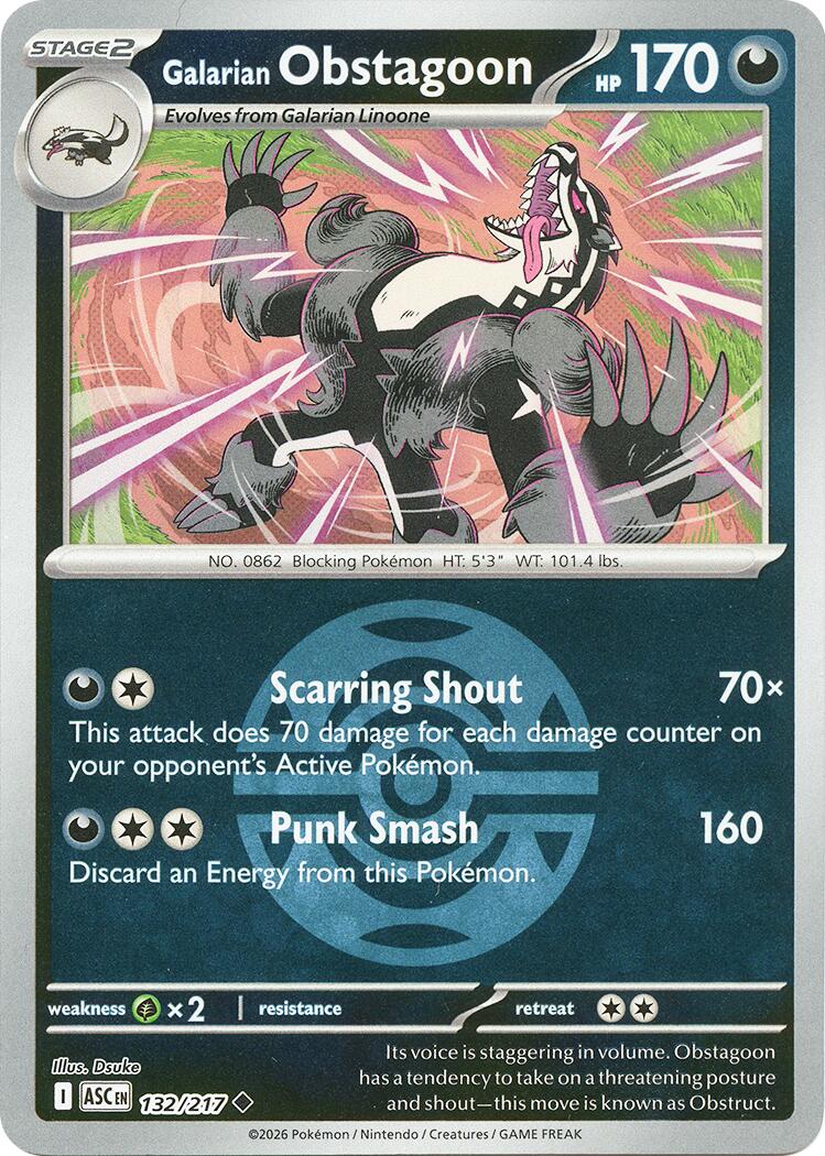 Galarian Obstagoon (132/217) (Dusk Ball) [Mega Evolution: Ascended Heroes] | Good Games Morley