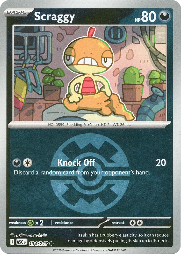 Scraggy (134/217) (Quick Ball) [Mega Evolution: Ascended Heroes] | Good Games Morley