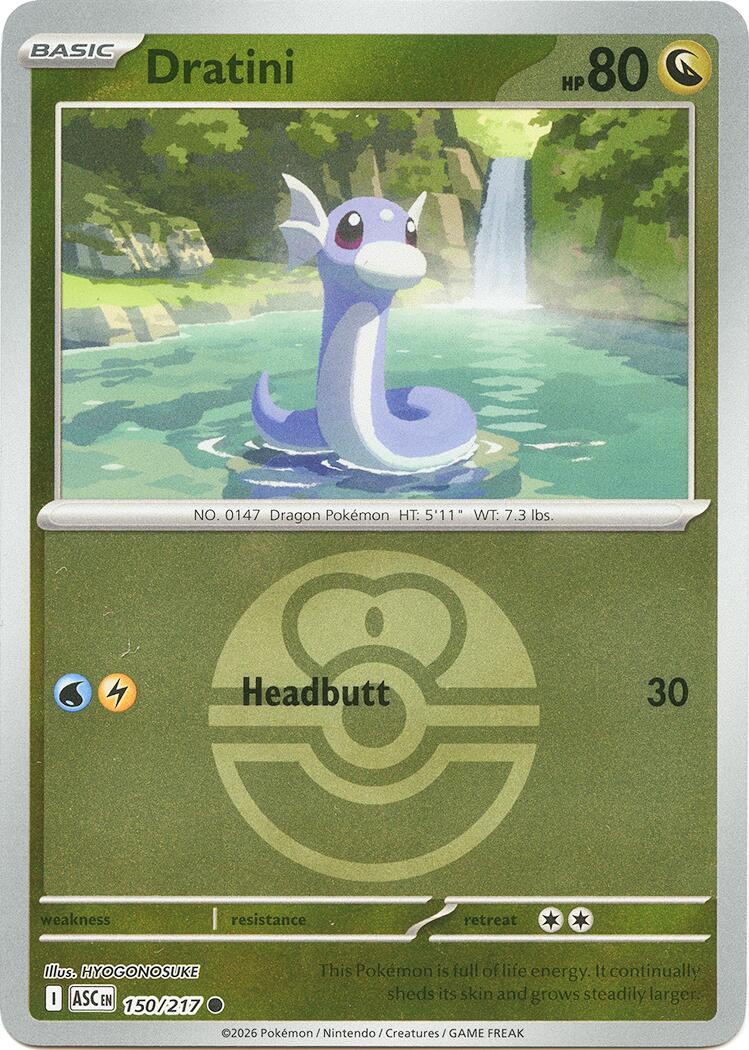 Dratini (150/217) (Love Ball) [Mega Evolution: Ascended Heroes] | Good Games Morley