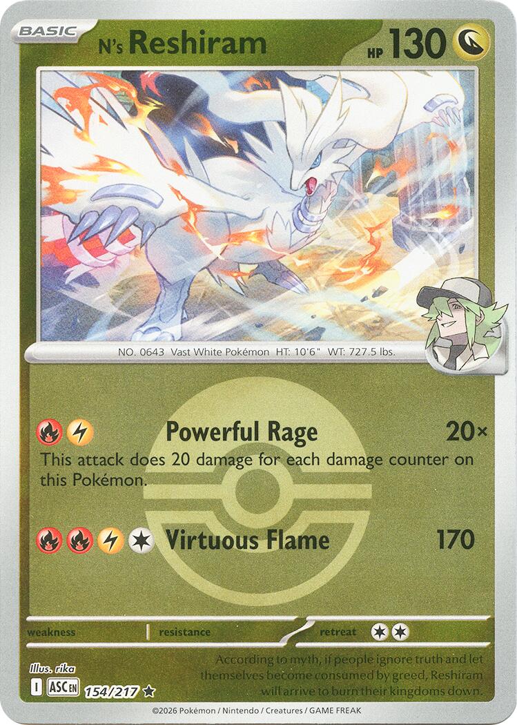 N's Reshiram (154/217) (Poke Ball) [Mega Evolution: Ascended Heroes] | Good Games Morley