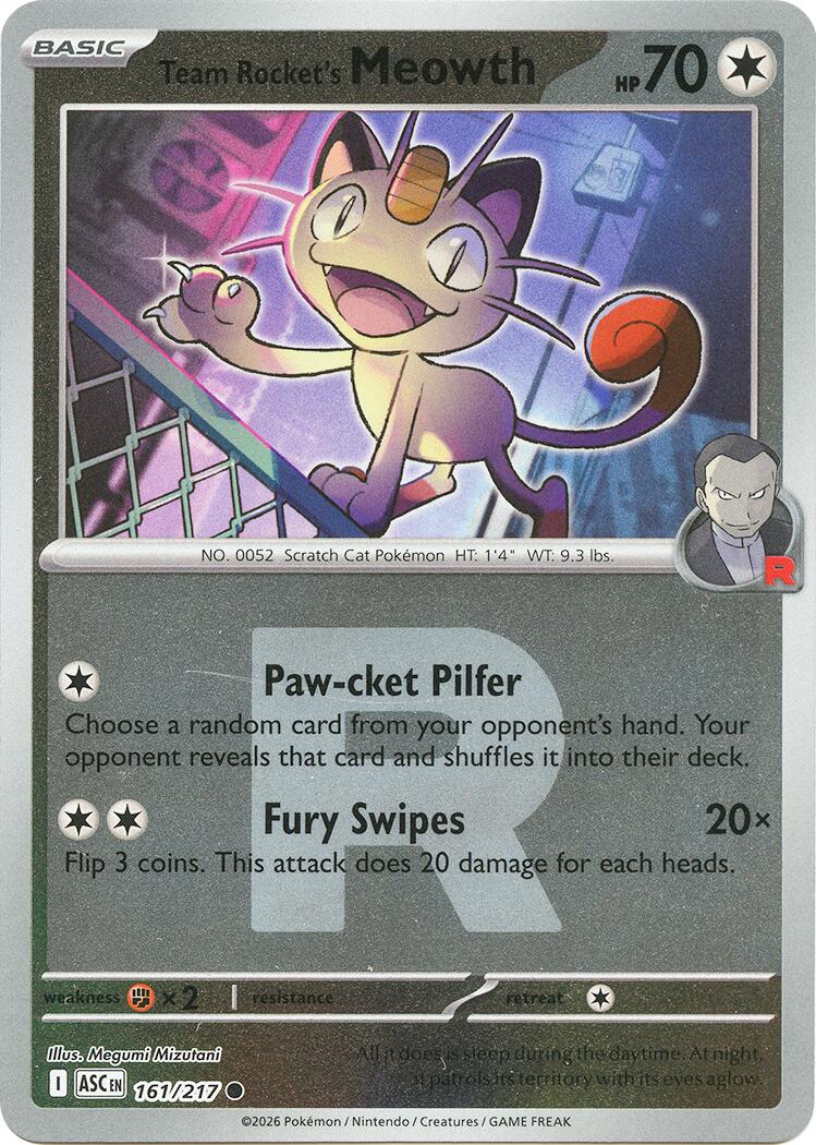 Team Rocket's Meowth (161/217) (Team Rocket) [Mega Evolution: Ascended Heroes] | Good Games Morley