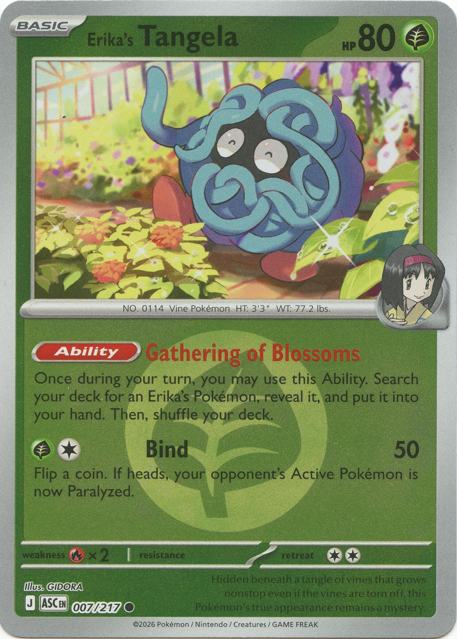 Erika's Tangela (007/217) (Energy Symbol Pattern) [Mega Evolution: Ascended Heroes] | Good Games Morley
