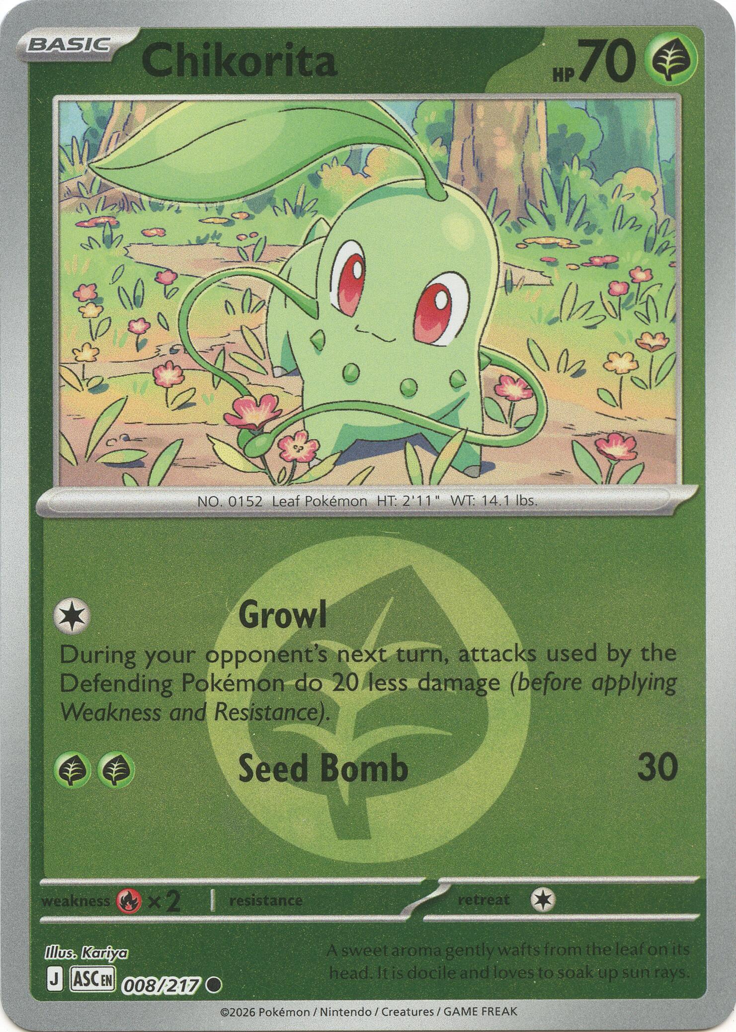 Chikorita (008/217) (Energy Symbol Pattern) [Mega Evolution: Ascended Heroes] | Good Games Morley