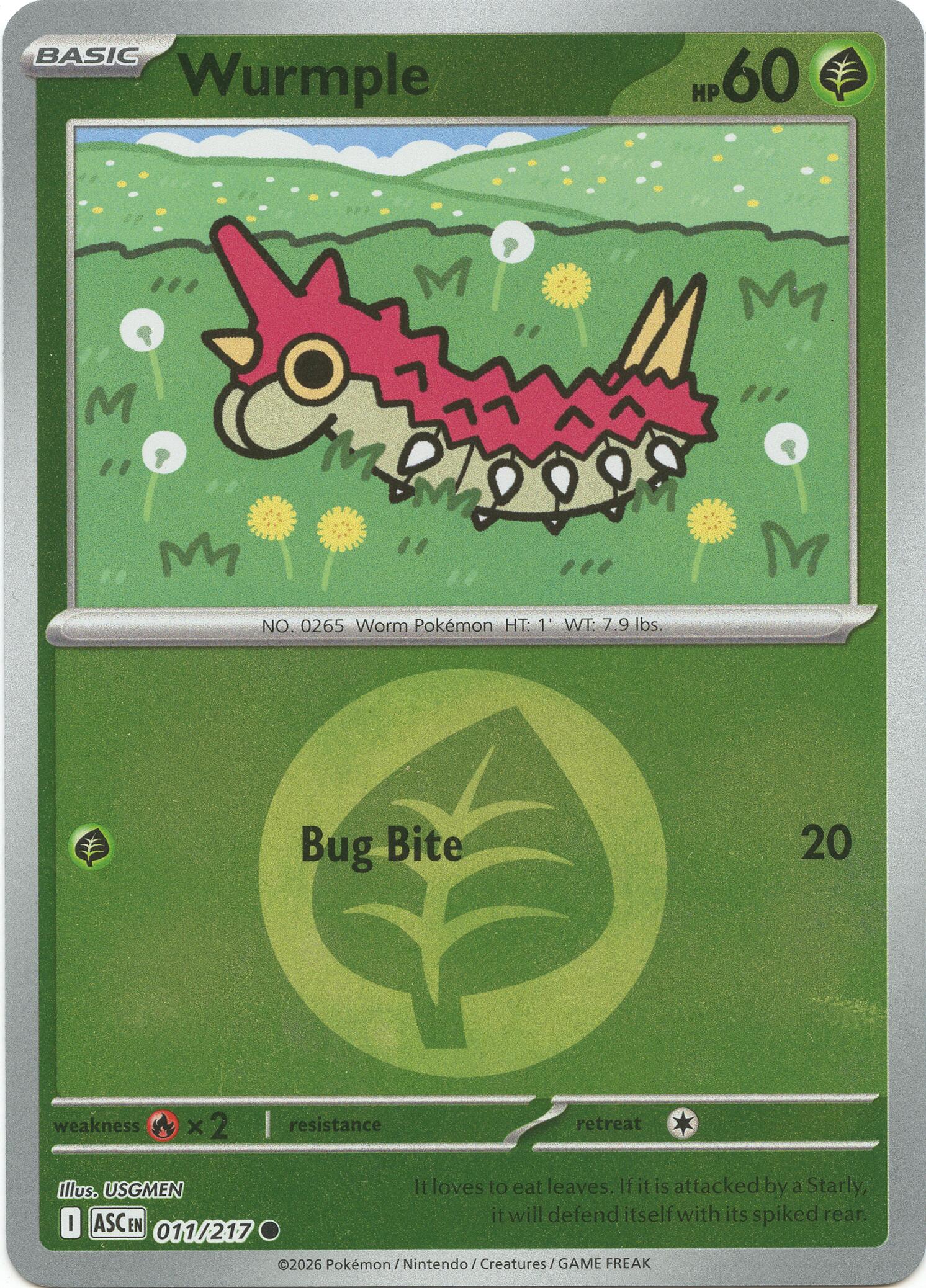 Wurmple (011/217) (Energy Symbol Pattern) [Mega Evolution: Ascended Heroes] | Good Games Morley