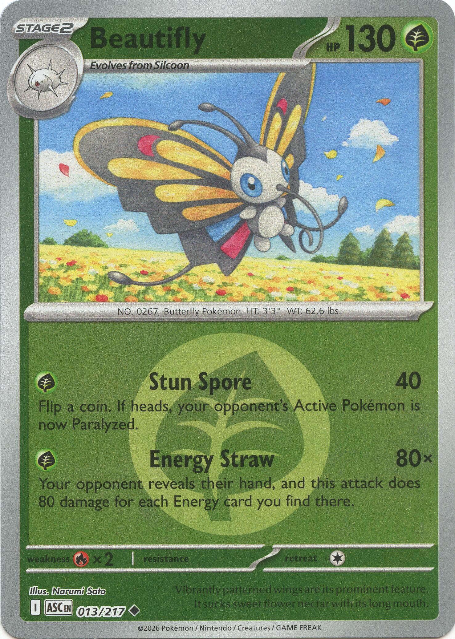 Beautifly (013/217) (Energy Symbol Pattern) [Mega Evolution: Ascended Heroes] | Good Games Morley