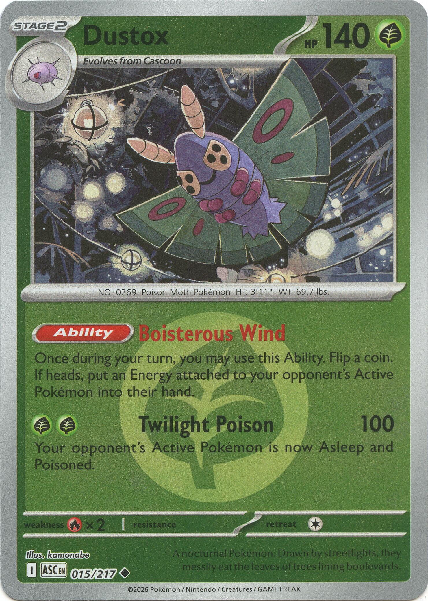 Dustox (015/217) (Energy Symbol Pattern) [Mega Evolution: Ascended Heroes] | Good Games Morley