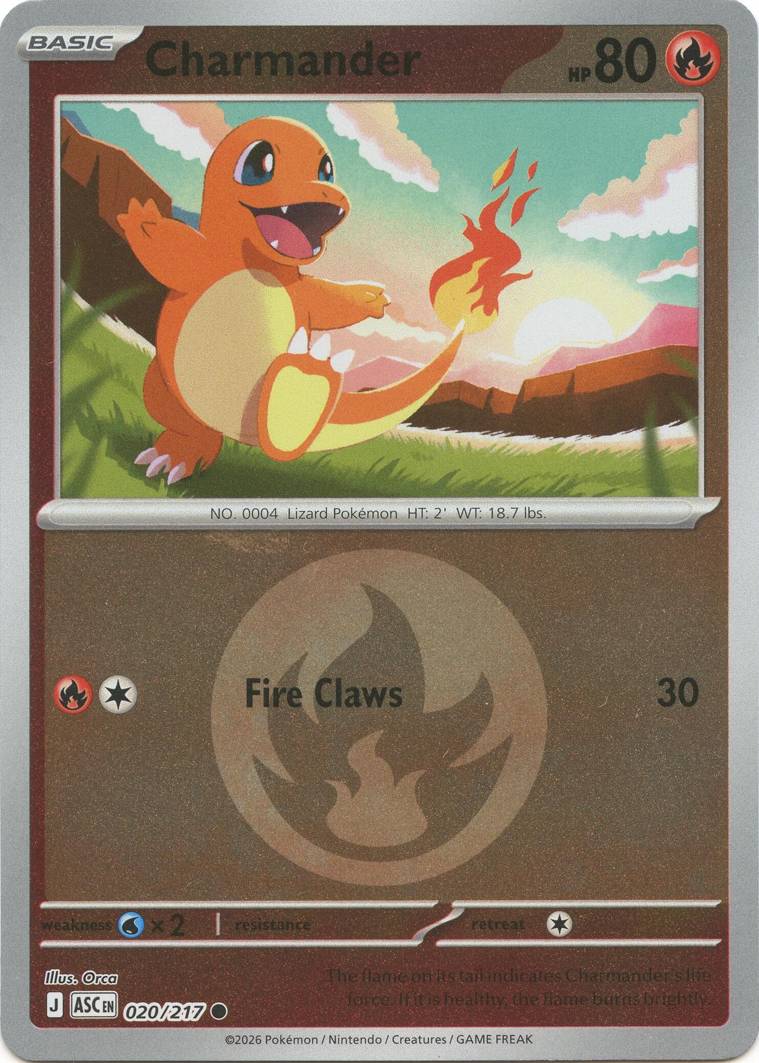 Charmander (020/217) (Energy Symbol Pattern) [Mega Evolution: Ascended Heroes] | Good Games Morley