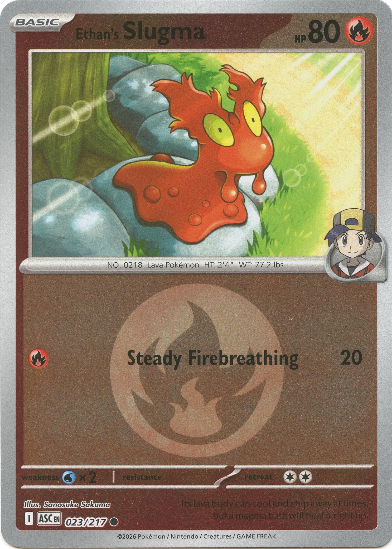 Ethan's Slugma (023/217) (Energy Symbol Pattern) [Mega Evolution: Ascended Heroes] | Good Games Morley