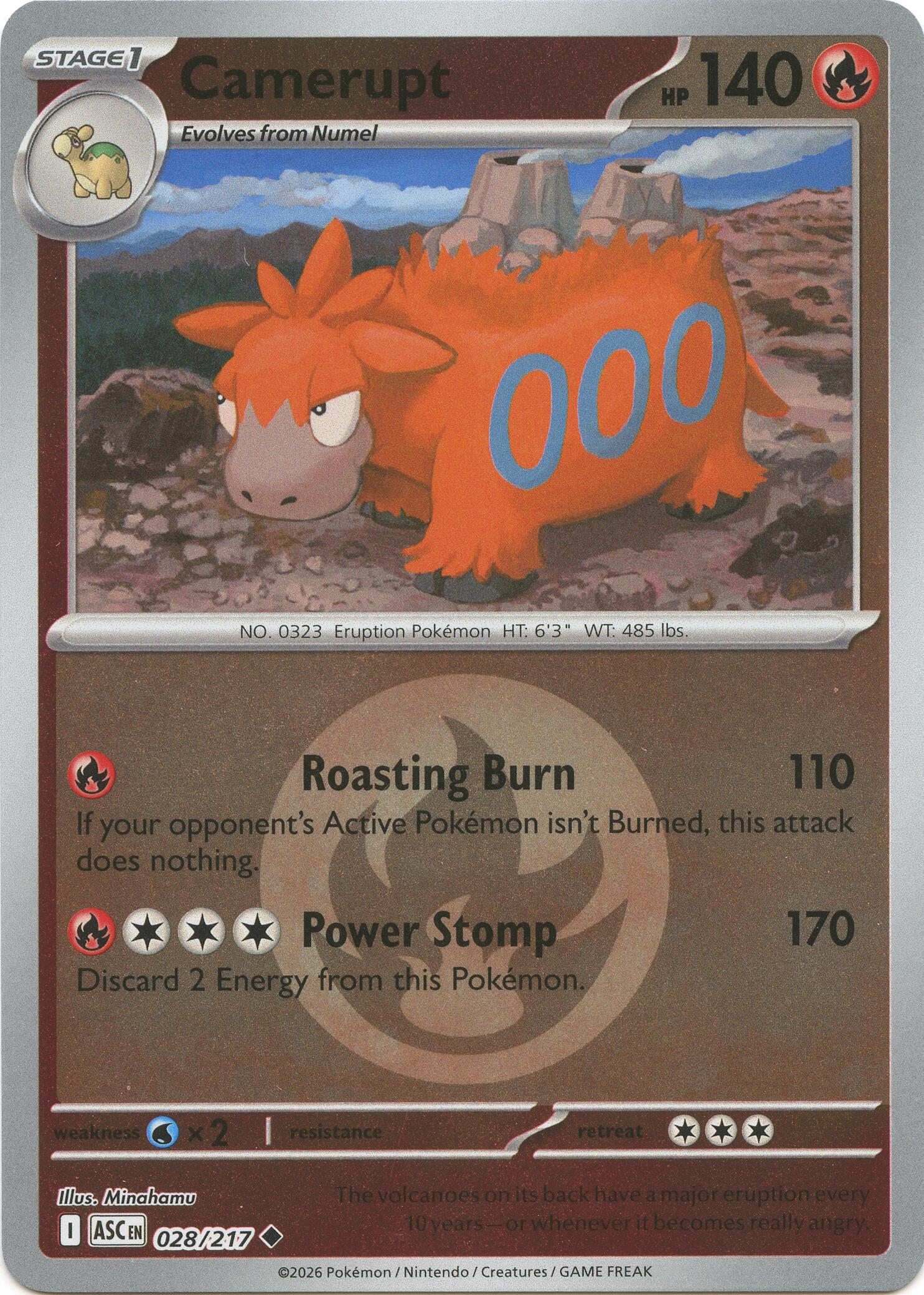 Camerupt (028/217) (Energy Symbol Pattern) [Mega Evolution: Ascended Heroes] | Good Games Morley