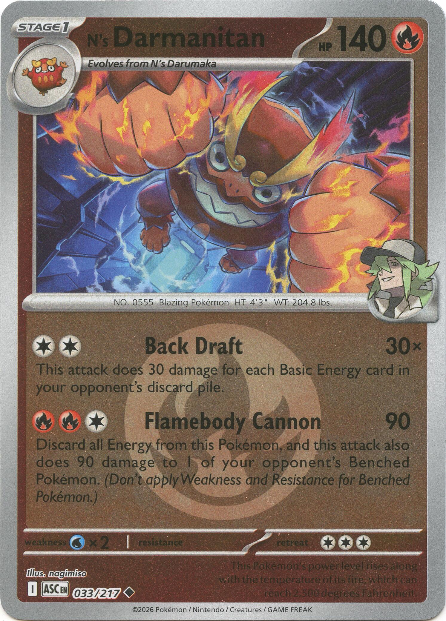 N's Darmanitan (033/217) (Energy Symbol Pattern) [Mega Evolution: Ascended Heroes] | Good Games Morley