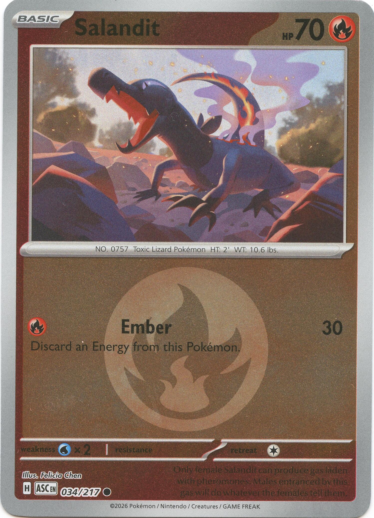 Salandit (034/217) (Energy Symbol Pattern) [Mega Evolution: Ascended Heroes] | Good Games Morley