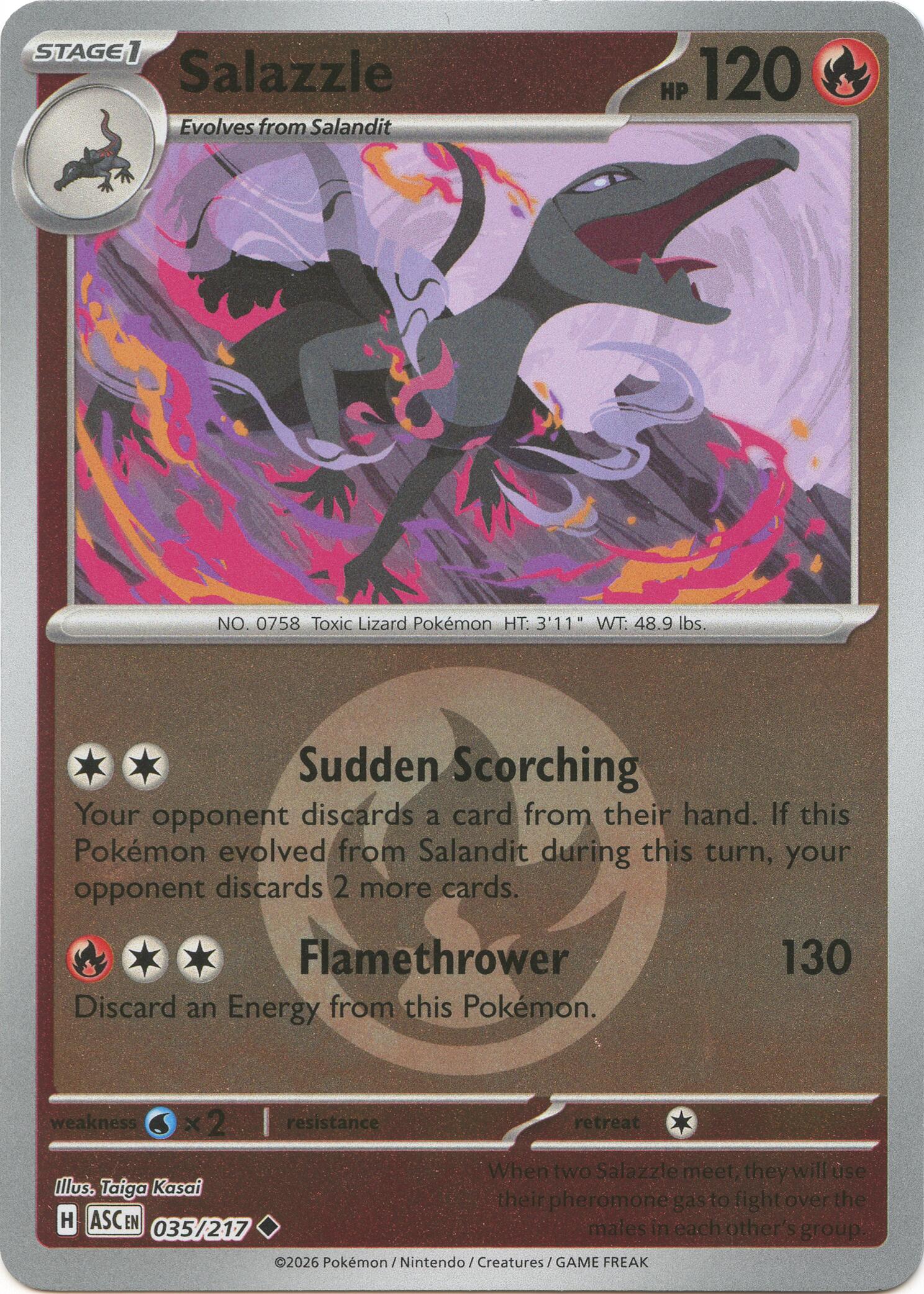 Salazzle (035/217) (Energy Symbol Pattern) [Mega Evolution: Ascended Heroes] | Good Games Morley