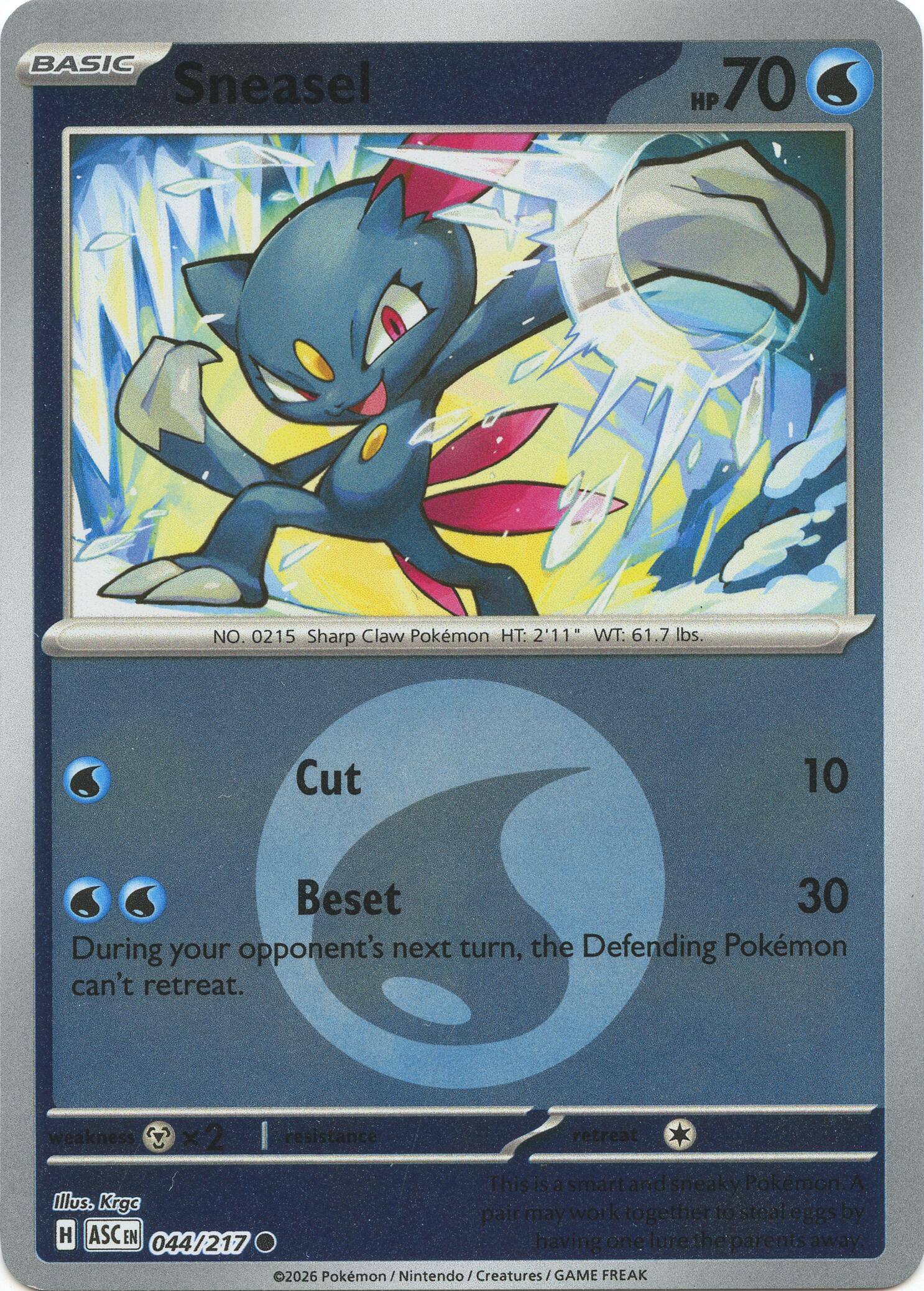 Sneasel (044/217) (Energy Symbol Pattern) [Mega Evolution: Ascended Heroes] | Good Games Morley