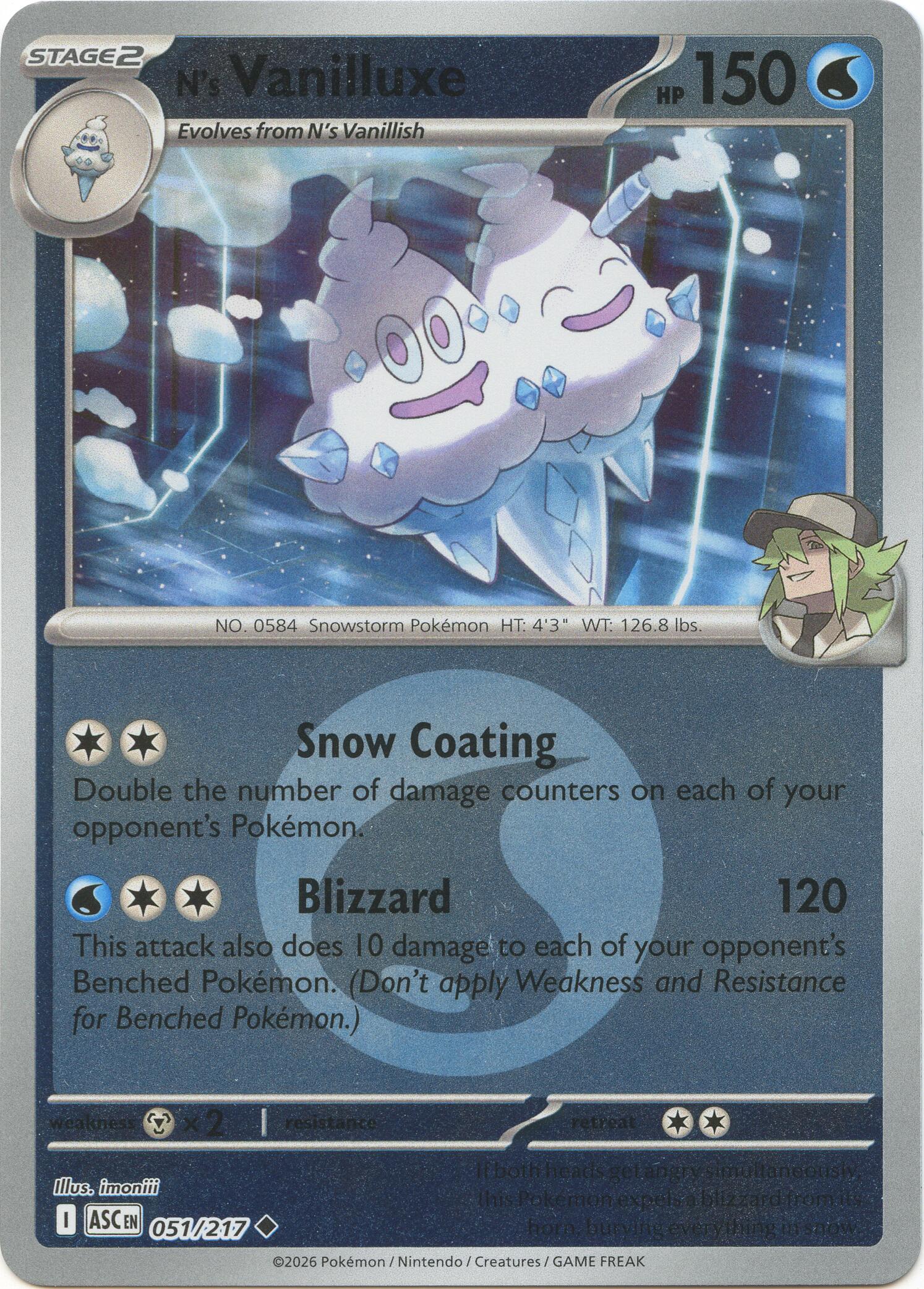 N's Vanilluxe (051/217) (Energy Symbol Pattern) [Mega Evolution: Ascended Heroes] | Good Games Morley
