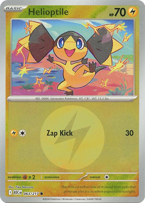 Helioptile (063/217) (Energy Symbol Pattern) [Mega Evolution: Ascended Heroes] | Good Games Morley