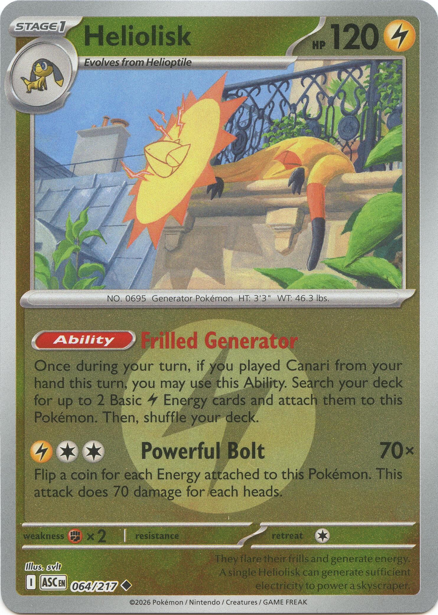 Heliolisk (064/217) (Energy Symbol Pattern) [Mega Evolution: Ascended Heroes] | Good Games Morley