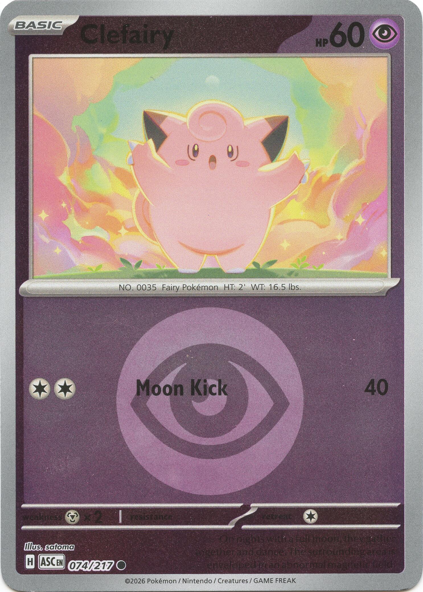 Clefairy (074/217) (Energy Symbol Pattern) [Mega Evolution: Ascended Heroes] | Good Games Morley