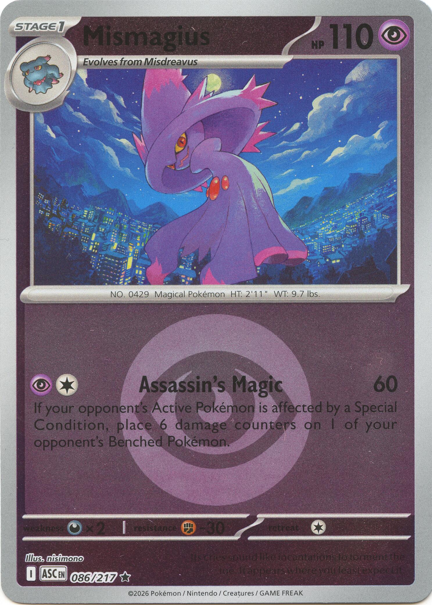Mismagius (086/217) (Energy Symbol Pattern) [Mega Evolution: Ascended Heroes] | Good Games Morley