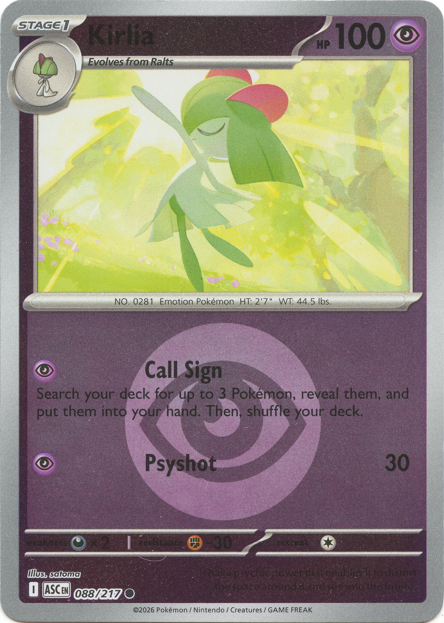 Kirlia (088/217) (Energy Symbol Pattern) [Mega Evolution: Ascended Heroes] | Good Games Morley
