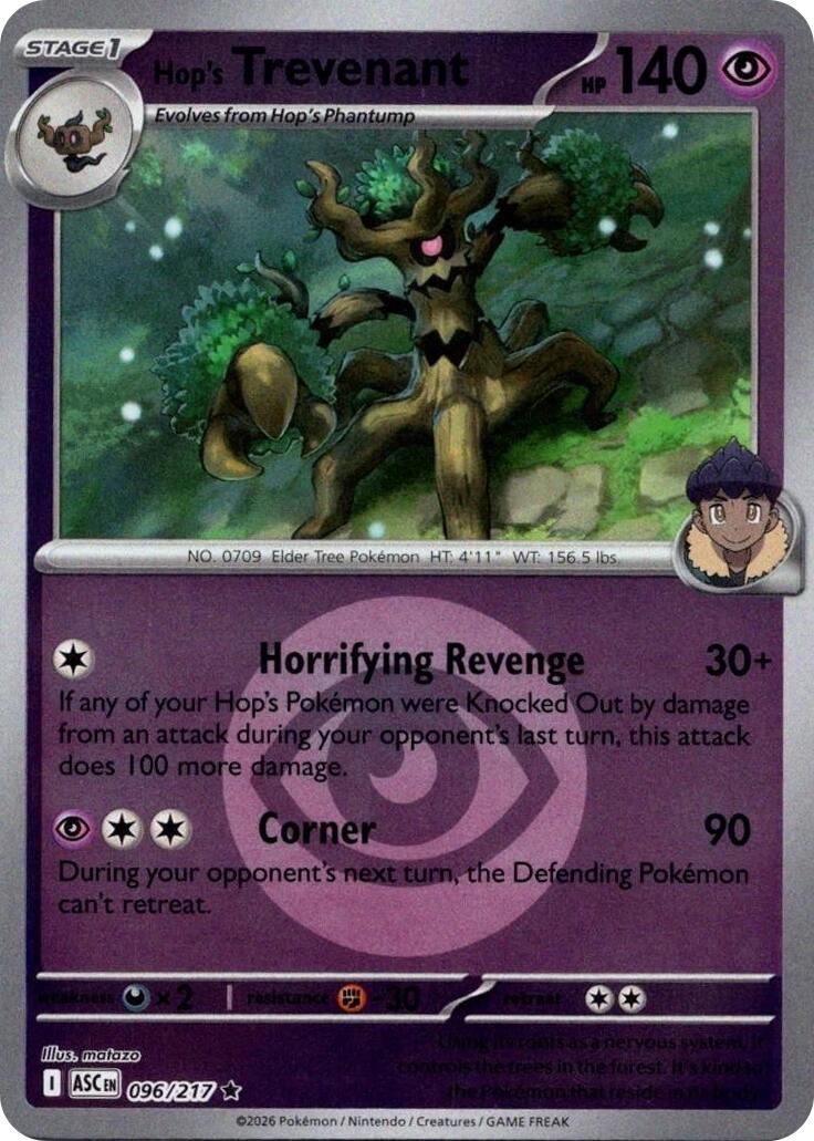 Hop's Trevenant (096/217) (Energy Symbol Pattern) [Mega Evolution: Ascended Heroes] | Good Games Morley