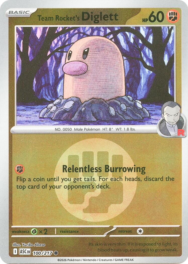 Team Rocket's Diglett (100/217) (Energy Symbol Pattern) [Mega Evolution: Ascended Heroes] | Good Games Morley