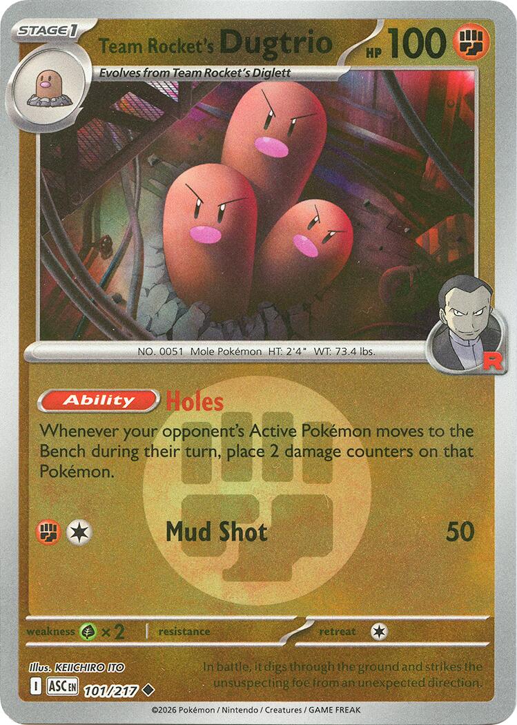 Team Rocket's Dugtrio (101/217) (Energy Symbol Pattern) [Mega Evolution: Ascended Heroes] | Good Games Morley