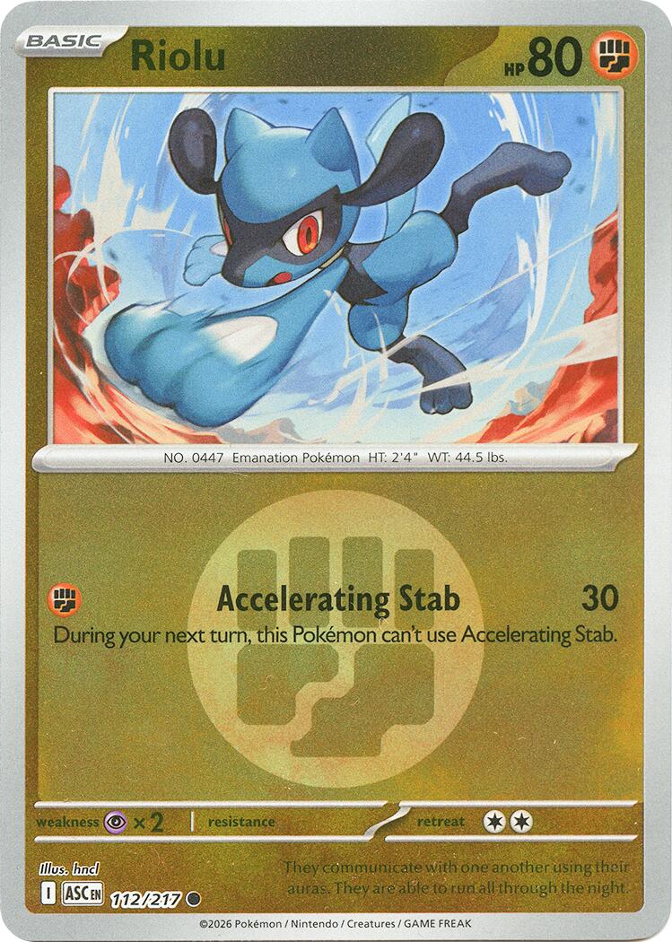 Riolu (112/217) (Energy Symbol Pattern) [Mega Evolution: Ascended Heroes] | Good Games Morley