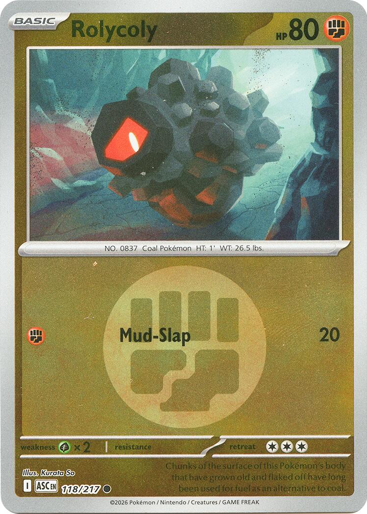 Rolycoly (118/217) (Energy Symbol Pattern) [Mega Evolution: Ascended Heroes] | Good Games Morley