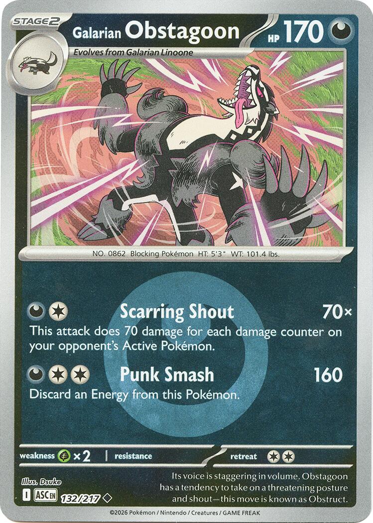 Galarian Obstagoon (132/217) (Energy Symbol Pattern) [Mega Evolution: Ascended Heroes] | Good Games Morley