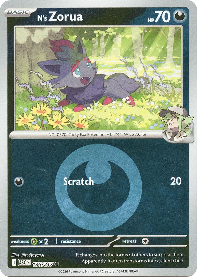 N's Zorua (136/217) (Energy Symbol Pattern) [Mega Evolution: Ascended Heroes] | Good Games Morley