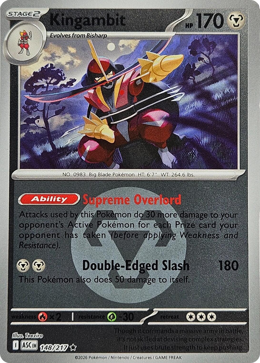 Kingambit (148/217) (Energy Symbol Pattern) [Mega Evolution: Ascended Heroes] | Good Games Morley