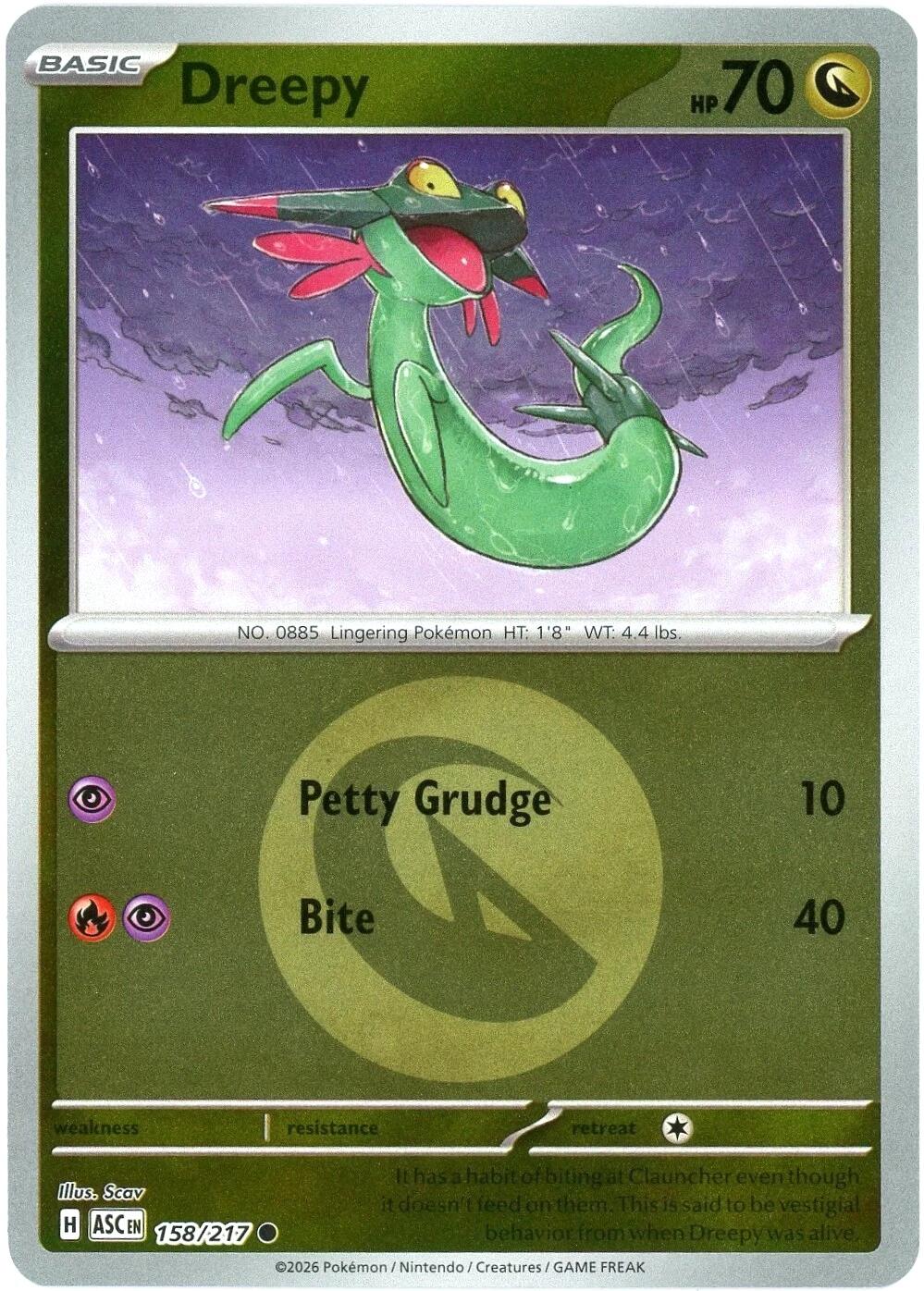 Dreepy (158/217) (Energy Symbol Pattern) [Mega Evolution: Ascended Heroes] | Good Games Morley