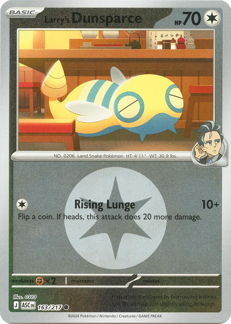 Larry's Dunsparce (163/217) (Energy Symbol Pattern) [Mega Evolution: Ascended Heroes] | Good Games Morley