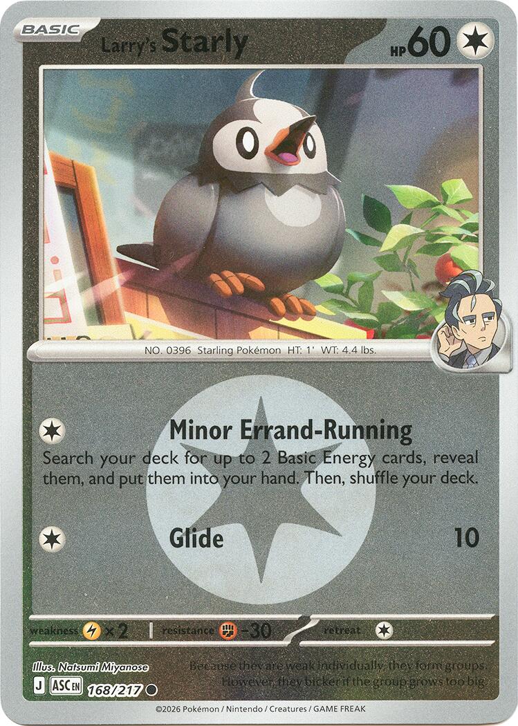 Larry's Starly (168/217) (Energy Symbol Pattern) [Mega Evolution: Ascended Heroes] | Good Games Morley