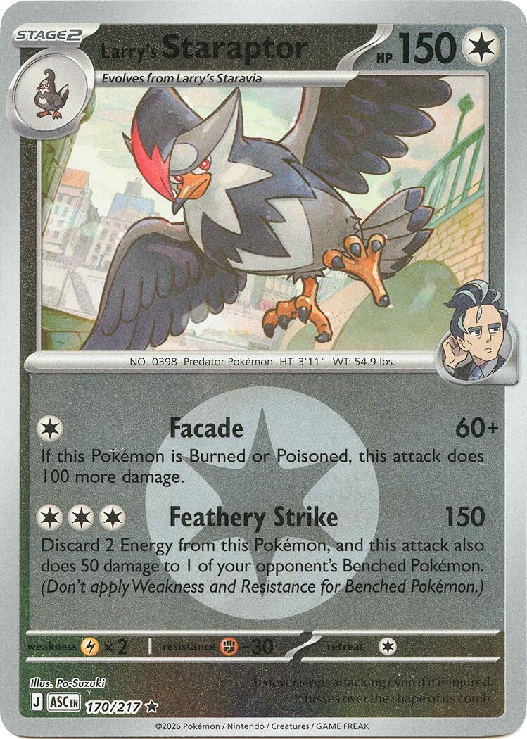 Larry's Staraptor (170/217) (Energy Symbol Pattern) [Mega Evolution: Ascended Heroes] | Good Games Morley